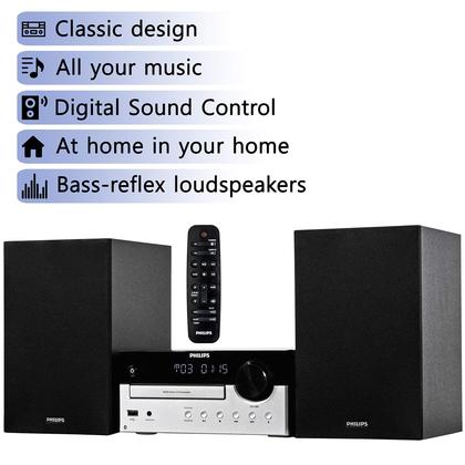 Imagem de Sistema estéreo Bluetooth PHILIPS para casa com leitor de CD 60W