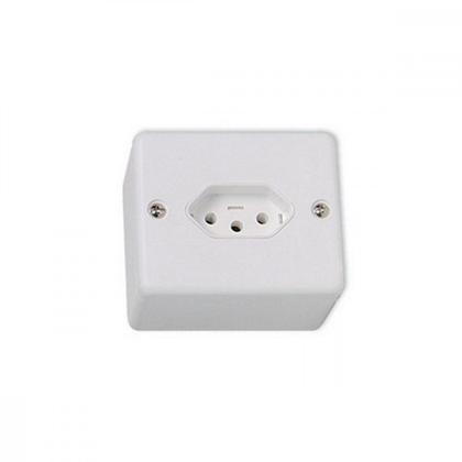 Imagem de Sistema Ilumi 1 Tomada 2 Polos+Terra 20A. Com Placa + Caixa Branco - 63141