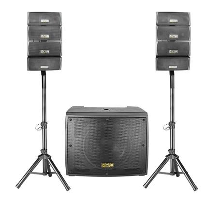 Imagem de Sistema Line Array Sub 15 Polegadas Com 2 Torres De 4 Vias 800w Com Bluetooth USB CSR