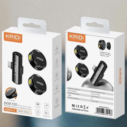 Imagem de Sistema Microfone Duplo Kaidi Kmf4-C Wireless Usb-C