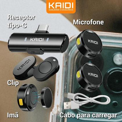 Imagem de Sistema Microfone Duplo Kaidi Kmf4-C Wireless Usb-C