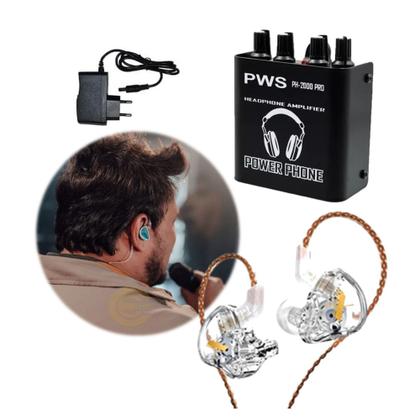 Imagem de Sistema Retorno De Palco In Ear Com Com Fio Amplificador Fone Profissional KZ Acustic EDX PRO