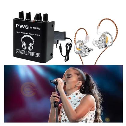 Imagem de Sistema Retorno De Palco In Ear Com Com Fio Amplificador Fone Profissional KZ Acustic EDX PRO