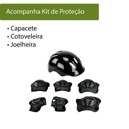 Imagem de Skate Colorido Com Kit De Proteção BBR Toys Infantil Brinquedo Esportes Radicais Aventura