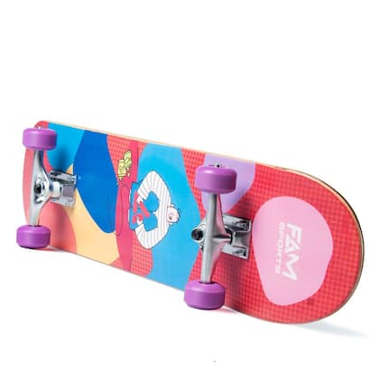 Imagem de Skate Creme Montado Fam Iniciante Rosa