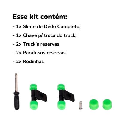 Imagem de Skate de Dedo C/ Acessórios Fingerboard Troca Truck Rodinhas - Art Brink