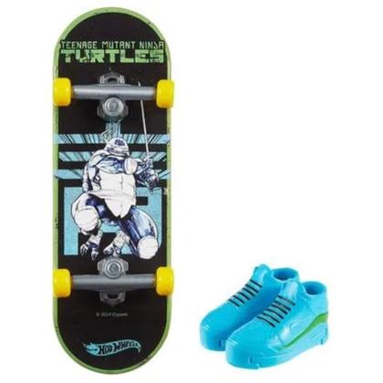Imagem de Skate De Dedo Hot Wheels 96mm Tartarugas Ninjas C/ 2 Tênis
