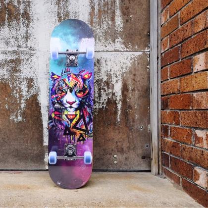 Imagem de Skate Infantil Montado Com Lixa 7 Lâminas Brinquedo Radical