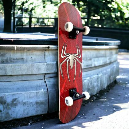 Imagem de Skate Iniciante Spider Aranha Com Kit Proteção Completo