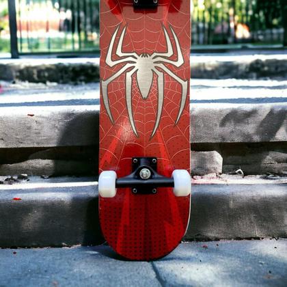 Imagem de Skate Iniciante Spider Aranha Com Kit Proteção Completo