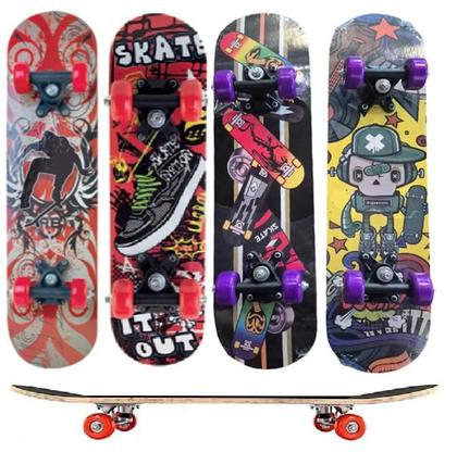 Imagem de Skate Madeira Infantil Completo Radical Com Lixa 60cm