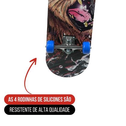 Imagem de Skate Semi-Profissional Completo C/ Lixa Super Resistente E Reforçado Até 70kg
