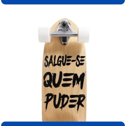 Imagem de Skate Swingboard Surf Longboard Mormaii Salgue-se Quem Puder Rodas Brancas Lixa Antiderrapante