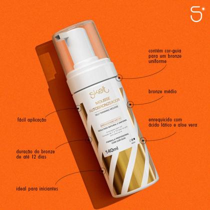 Imagem de Skelt Mousse Autobronzeador 140ml e Luva Aplicadora -  KIT