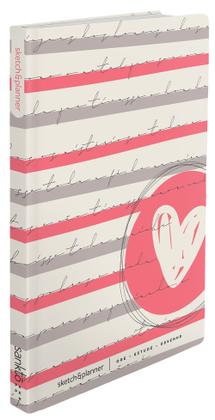 Imagem de Sketch&planner caderno-agenda - coração listrado - vol. 1