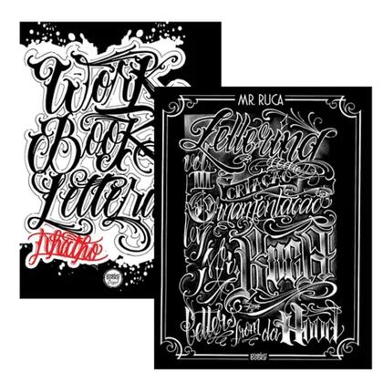 Imagem de Sketchbooks Lettering Tattoo Para Estudos - 2 Livros