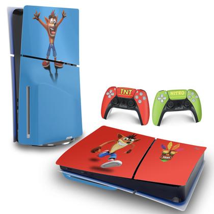 Skin PS5 Slim Adesivo Horizontal - Crash Bandicoot - Pop Arte Skins Imagem de Skin PS5 Slim Adesivo Horizontal - Crash Bandicoot