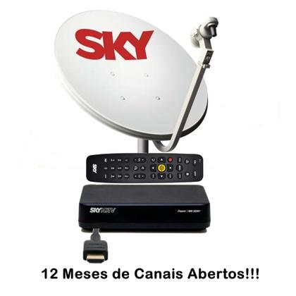 Imagem de Sky Pre Pago HD Kit  60 cm com 12 Meses de Canais Abertos