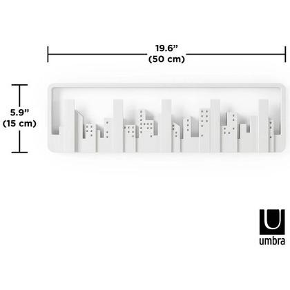 Imagem de Skyline CABIDEIROS/GANCHOS de Parede Branco UMBRA Cidade