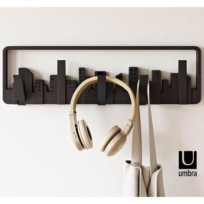 Imagem de Skyline CABIDEIROS/GANCHOS de Parede Preto UMBRA Cidade