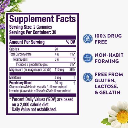 Imagem de Sleep Aid Vicks ZzzQuil Pure Zzzs+ Magnesium 60 Gomas