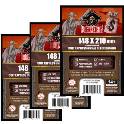 Imagem de Sleeve Customizado Colt Express 148x210mm Bucaneiros 10 Unidades