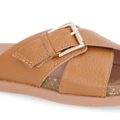 Imagem de Slide Marrom Básico Couro Fivela