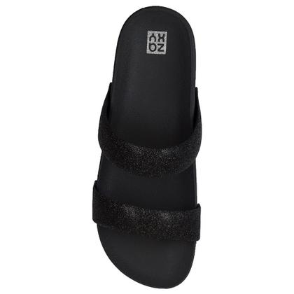 Imagem de Slide Zaxy Bestie Preto com Brilho Fivelas