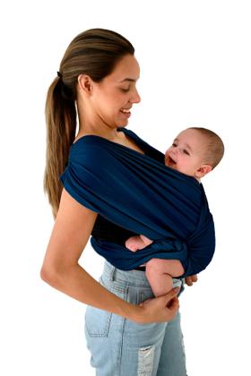 Imagem de Sling Canguru Ajustável Carregador De Bebê Ergonômico Soul Mamma - Deep Blue