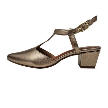 Imagem de Slingback em Couro Clara Ouro Velho - Amo Calçados