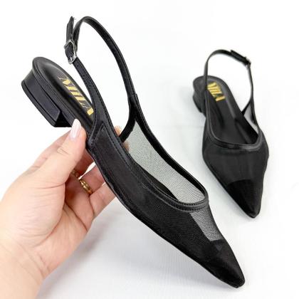 Imagem de Slingback feminino com tela transparente 1812