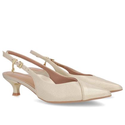 Imagem de Slingback Salto Baixo Fino Couro - Usaflex