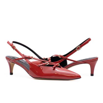 Imagem de Slingback Vermelho Salto Baixo Elara Werner