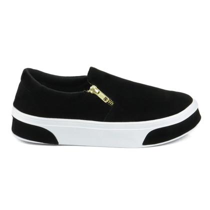 Imagem de Slip On Feminino em Camurça Com Solado Antiderrapante Tênis Casual Conforto 503-GG