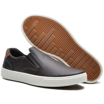 Imagem de Slip On Iate Calce Facil Oferta Masculino Bico Redondo Com Elastico Macio