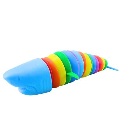 Imagem de Slug Fidget Tubarão 21 Cm, Brinquedo Sensorial Articulado de Descompressão Flexível