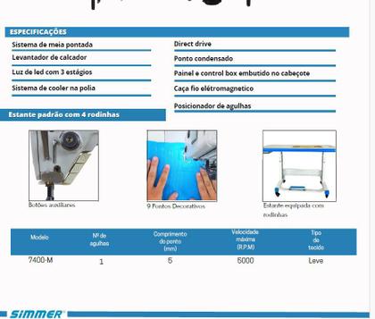 Imagem de SM7400M-Simmer- reta Com corte de linha,5000rpm,220v,