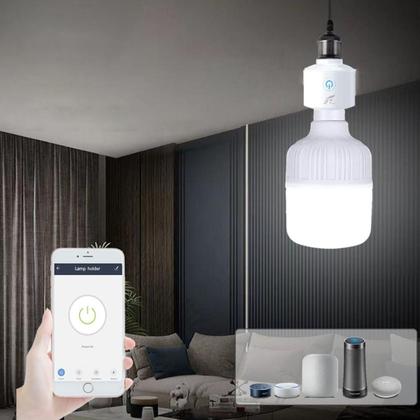 Imagem de Smart Bocal Casa Inteligente Soquete Suporte de Lâmpadas WiFi Compatível Com Alexa