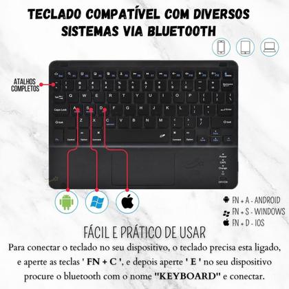 Imagem de Smart Case Teclado Trackpad Para Samsung A9+ 11 X210 X216