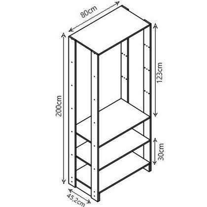 Imagem de Smart Closet Yes Com 2 Cabideiros e 6 Prateleiras Nova Mobile