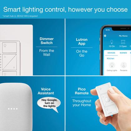 Imagem de Smart Dimmer Switch Lutron Caseta Original 150 W branco, pacote com 5
