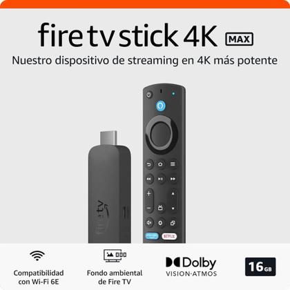 Smart Fire Tv Stick 4KMax 16GB Wifi 6E - Amazon - Streaming