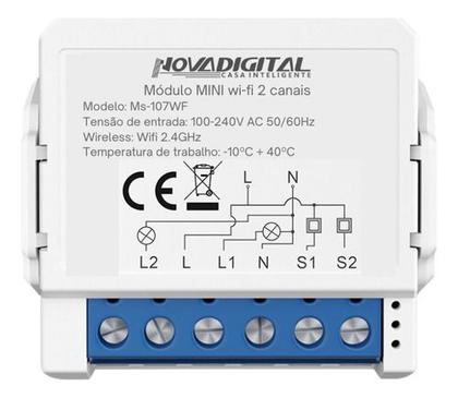 Imagem de SMART INTERRUPTOR DE 1,2,3 e 4 CANAIS MODULAR NOVA DIGITAL WIFI ALEXA GOOGLE 