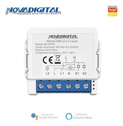 Imagem de SMART INTERRUPTOR DE 1,2,3 e 4 CANAIS MODULAR NOVA DIGITAL WIFI ALEXA GOOGLE 