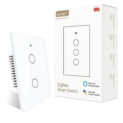 Imagem de Smart Interruptor Inteligente Zigbee 2 Canais/Teclas Touch Branco para Automação