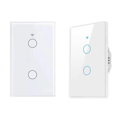 Imagem de Smart Interruptor Inteligente Zigbee 2 Canais/Teclas Touch Branco para Automação
