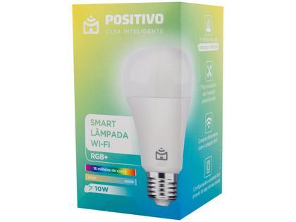 Imagem de Smart Lâmpada Wi-Fi RGB+ Positivo Casa Inteligente - E27 - 10W - 1100 lm - RGB - 2700K/6500K - Wi-Fi - Vida Útil 15.000h