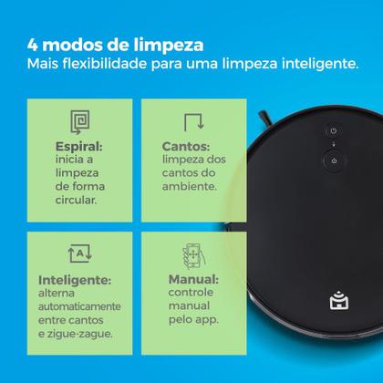 Imagem de Smart Robô Aspirador Wi-Fi PRA600 Positivo Casa Inteligente, Aspira, Passa Pano, Retorna à Base