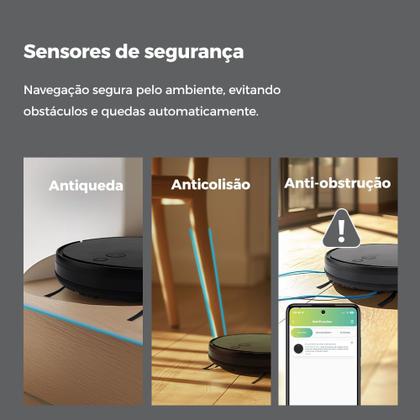 Imagem de Smart Robô Aspirador Wi-Fi PRA600 Positivo Casa Inteligente, Aspira, Passa Pano, Retorna à Base