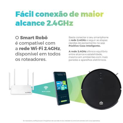 Imagem de Smart Robô Aspirador Wi-Fi PRA600 Positivo Casa Inteligente, Aspira, Passa Pano, Retorna à Base